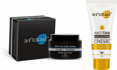 

Skinatura Vitamin-C Whitening Intense Face Scrub, Anti Tan Skin Lightening Spec Treatment Creme(Set of 2)