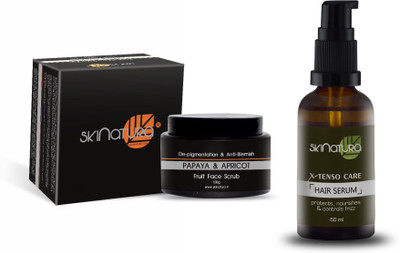 

Skinatura Papaya & Apricot Fruit Face Scrub, X-tenso Hair Serum(Set of 2)