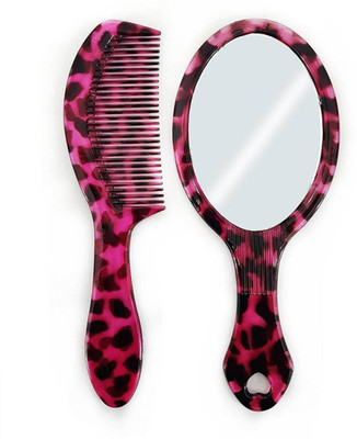

PELO Combo of Hair Comb and Face Make up Mirror with Handle, Compact Mirror With Comb For Travelling, Pack of 1 (Set Of 2)(Set of 2)