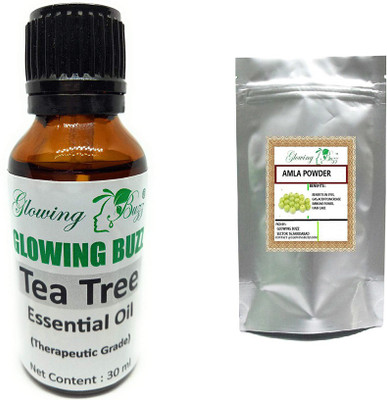 Glowing Buzz Combo of tea tree essential oil and amla powder 100 grams(Set of 2)