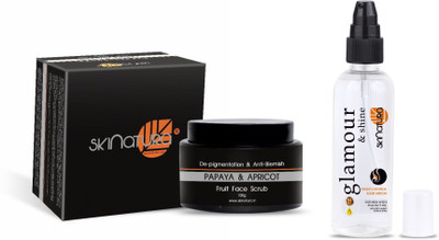 

Skinatura Papaya & Apricot Fruit Face Scrub, Glamour & Shine Hair Serum with Infused Walnut Oil(Set of 2)