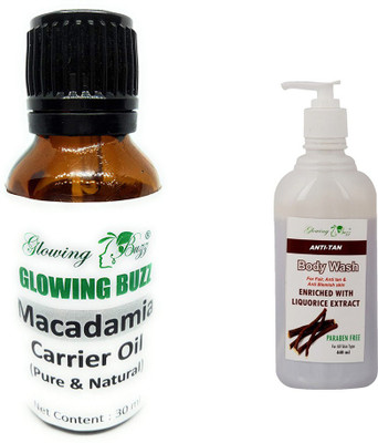 

Glowing Buzz Combo of macademia essential oil and anti tan bodywash(Set of 2)