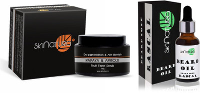 

Skinatura Papaya & Apricot Fruit Face Scrub, BEARD OIL(Set of 2)