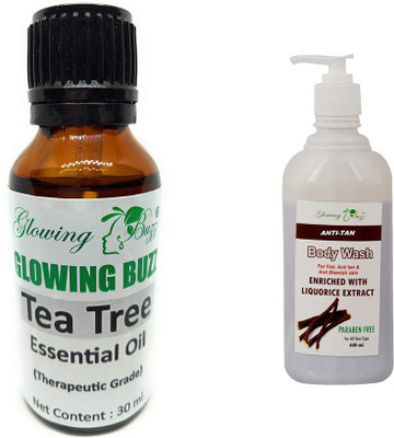 

Glowing Buzz Combo of tea tree essential oil and anti tan bodywash(Set of 2)