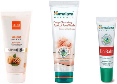

Himalaya Deep Cleansing Apricot Face Wash, Walnut Face Scrub, Lip Balm(Set of 2)
