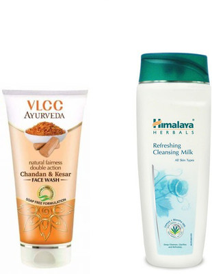 

Himalaya Refreshing Cleansing Milk, Chandan Kesar Face Wash(Set of 2)