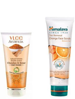 

Himalaya Tan Removal Orange Face Scrub, Chandan Kesar Face Wash(Set of 2)