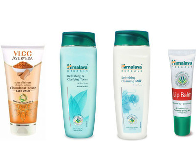 

Himalaya Refreshing Cleansing Milk, Refreshing & Clarifying Toner, Chandan Kesar Face Wash, Lip Balm(Set of 4)