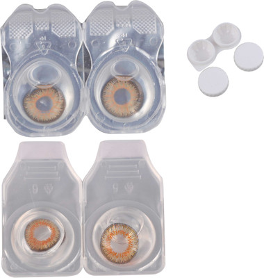 

Vision-Plus 2 Pair Hazel & Honey Color Zero Power Monthly Contact Lens With Case Monthly Contact Lens(0, Hazel, Honey, Pack of 2)
