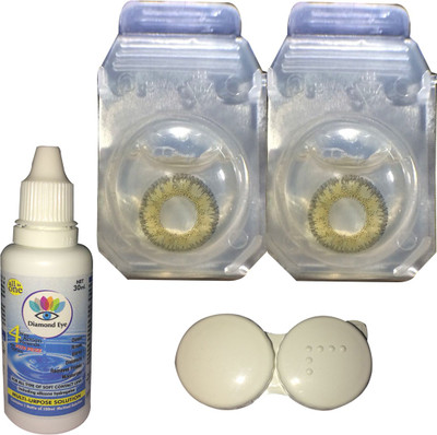 

Iconic Eye cool hazel color lens with case solution Monthly Contact Lens(0.0, hazel, Pack of 2)