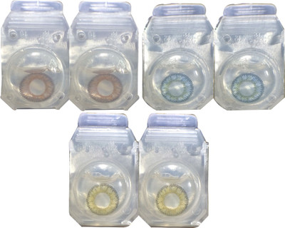 

CRYSTAL EYE sky blue Brown hazel 3 pair contact lens Monthly Contact Lens(0.0, sky blue, Brown, hazel, Pack of 6)