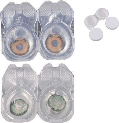 

Vision-Plus 2 Pair Green & Hazel Color Zero Power Monthly Contact Lens With Case Monthly Contact Lens(0, Green, Hazel, Pack of 2)