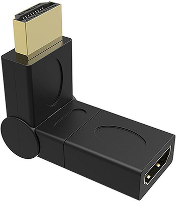 

Gadget Deals HDMI Male To Female Rotatable Adapter Extension Gold Plated 90-180 Degree for LCD, LED, TV, PC & Laptop HDMI Adapter(Compatible with HDTV, TV, Gaming console, Computer, Black)