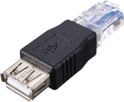 

TechGear RJ45 Male to USB AF A Female Adapter Socket LAN Network Ethernet Router Plug LAN Cable(Compatible with Computer, Laptop, Black)