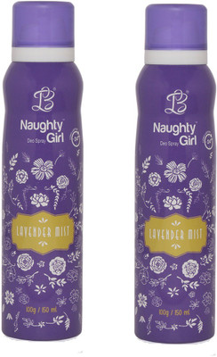 

Naughty Girl LAVENDER MIST Deodorant for Women- Pack of 2 (150ml each) Body Spray - For Women(150 ml, Pack of 2)