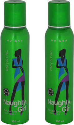 

Naughty Girl CRYSTAL No Gas Deodorant for Women- Pack of 2 (150ml each) Perfume Body Spray - For Women(150 ml, Pack of 2)