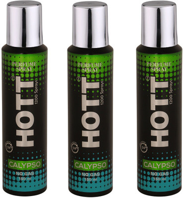 

HOTT CALYPSO NO Gas Deodorant for Men- Pack of 3 (150ml each) Perfume Body Spray - For Men(150 ml, Pack of 3)