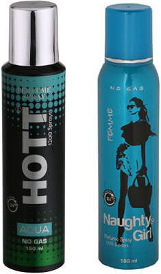 

Lyla Blanc Mens AQUA & FEMME - (Set of 2, No Gas Deodorant for Couple) (150ml each) Perfume Body Spray - For Men(150 ml, Pack of 2)