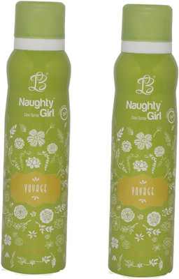 

Naughty Girl VOYAGE Deodorant for Women- Pack of 2 (150ml each) Body Spray - For Women(150 ml, Pack of 2)