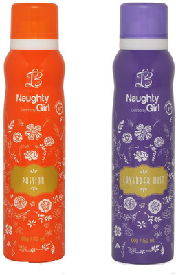 

Naughty Girl PASSION LAVENDER MIST Deodorant for Women- (Set of 2) (150ml each) Body Spray - For Women(150 ml, Pack of 2)