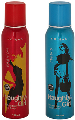 

Naughty Girl FASHION & FEMME No Gas Deodorant for Women- (Set of 2) (150ml each) Perfume Body Spray - For Women(150 ml, Pack of 2)