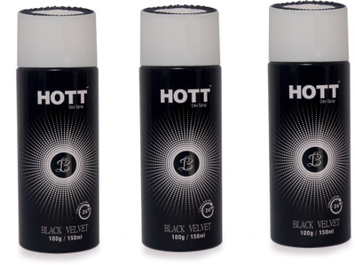 

HOTT BLACK VELVET Deodorant for Men- Pack of 3 (150ml each) Body Spray - For Men(150 ml, Pack of 3)