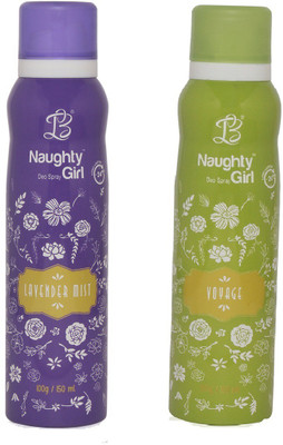 

Naughty Girl LAVENDER MIST VOYAGE Deodorant for Women- (Set of 2) (150ml each) Body Spray - For Women(150 ml, Pack of 2)