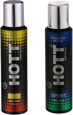 

HOTT NOIR & SPORT NO Gas Deodorant for Men- (Set of 2) (150ml each) Perfume Body Spray - For Men(150 ml, Pack of 2)