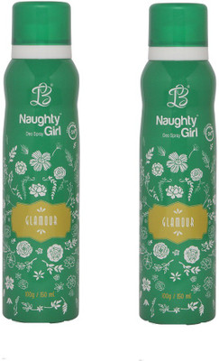 

Naughty Girl GLAMOUR Deodorant for Women- Pack of 2 (150ml each) Body Spray - For Women(150 ml, Pack of 2)