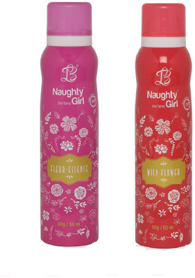 

Naughty Girl FLEUR-ESSENCE WILD FLOWER Deodorant for Women- (Set of 2) (150ml each) Body Spray - For Women(150 ml, Pack of 2)