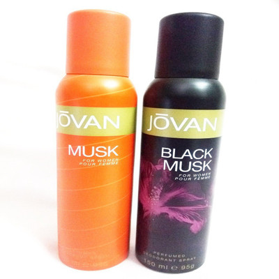 

Jovan BLACK MUSK AND MUSK Body Spray - For Women(300 ml, Pack of 2)