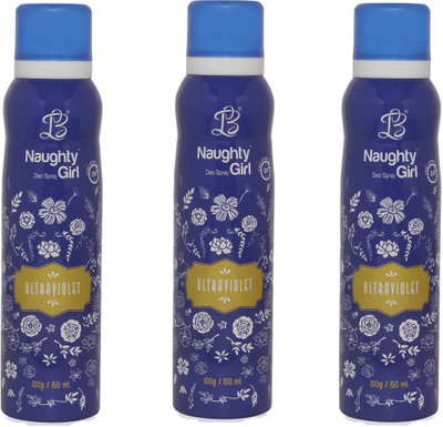 

Naughty Girl ULTRAVOILENT Deodorant for Women- Pack of 3 (150ml each) Body Spray - For Women(150 ml, Pack of 3)