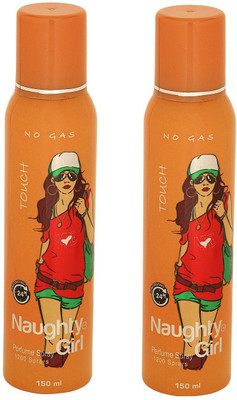 

Naughty Girl TOUH No Gas Deodorant for Women- Pack of 2 (150ml each) Perfume Body Spray - For Women(150 ml, Pack of 2)