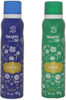 

Naughty Girl ULTRAVOILENT GLAMOUR Deodorant for Women- (Set of 2) (150ml each) Body Spray - For Women(150 ml, Pack of 2)