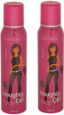 

Naughty Girl ECHO No Gas Deodorant for Women- Pack of 2 (150ml each) Perfume Body Spray - For Women(150 ml, Pack of 2)