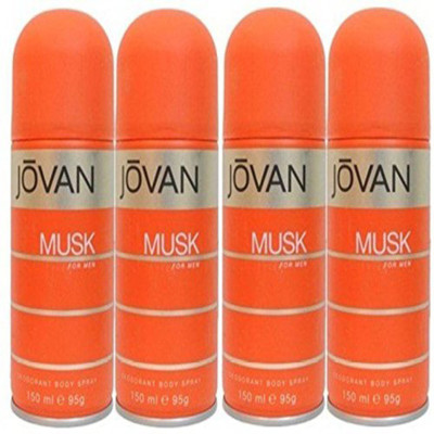 

Jovan MUSK Deodorant Spray - For Men(600 ml, Pack of 4)