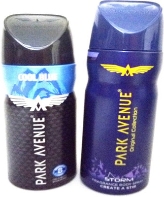

Park Avenue COOL BLUE AND STORM Deodorant Spray - For Men(280 ml, Pack of 2)