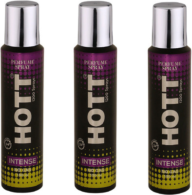 

HOTT INTENSE WOGAS NO Gas Deodorant for Men- Pack of 3 (150ml each) Perfume Body Spray - For Men(150 ml, Pack of 3)
