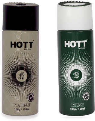 

HOTT PLATINUM & INTENSES Deodorant for Men- (Set of 2) (150ml each) Body Spray - For Men(150 ml, Pack of 2)