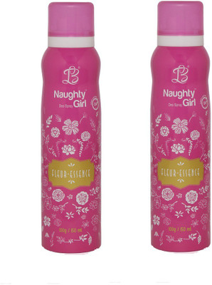 

Naughty Girl FLEUR-ESSENCE Deodorant for Women- Pack of 2 (150ml each) Body Spray - For Women(150 ml, Pack of 2)