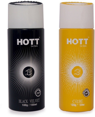 

HOTT BLACK VELVET & CHROME Deodorant for Men- (Set of 2) (150ml each) Body Spray - For Men(150 ml, Pack of 2)