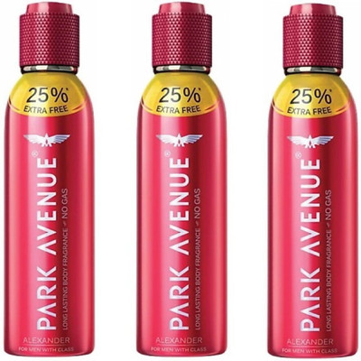 

Park Avenue ALEXANDER (NO GAS) Body Spray - For Men(450 ml, Pack of 3)