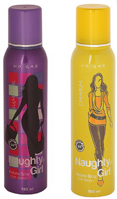 

Naughty Girl SUMMER & CHROME No Gas Deodorant for Women- (Set of 2) (150ml each) Perfume Body Spray - For Women(150 ml, Pack of 2)