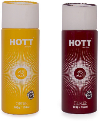 

HOTT CHROME & THUNDER Deodorant for Men- (Set of 2) (150ml each) Body Spray - For Men(150 ml, Pack of 2)