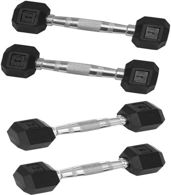 

Faiydashop Hexagonal Rubber (2 kg * 2 Pcs & 3 kg * 2 Pcs) Fixed Weight Dumbbell(10 kg)