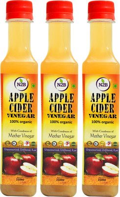 N2B APPLE CIDER VINEGAR ORGANIC UNPASTEURIZD UNFILTERED&RAW PACKOF 3 OF 250ml Vinegar(3 x 250 g)