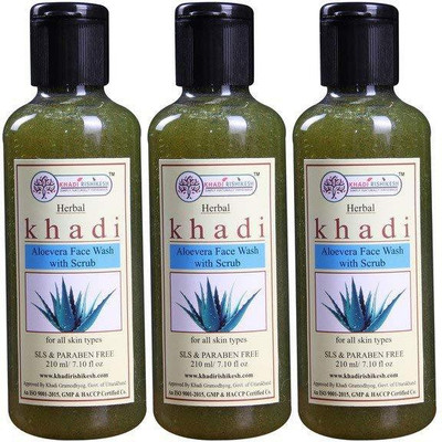 

Khadi Rishikesh Herbal Aloevera Scrub Face Wash Each-210 ml ( Pack of 3 ) Face Wash(630 ml)