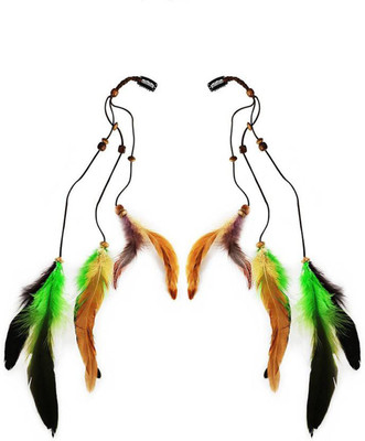 

Prime stylish Coloured Hair Extensions For Girls | Clip-In Feather Hair Extension | Coloured Hair Streaks Hair Clip (Multicolor) Hair Accessory Set(Multicolor)