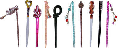 

FANAN Combo of Multi Color Juda Sticks Bun Stick(Multicolor)