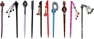 

POOLI Combo of Multi Color Juda Sticks Bun Stick(Multicolor)